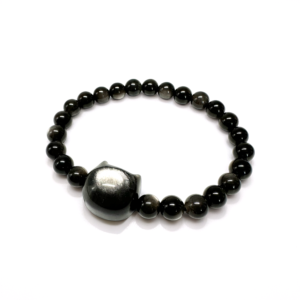 貓貓銀曜石 Silver Obsidian 手鏈