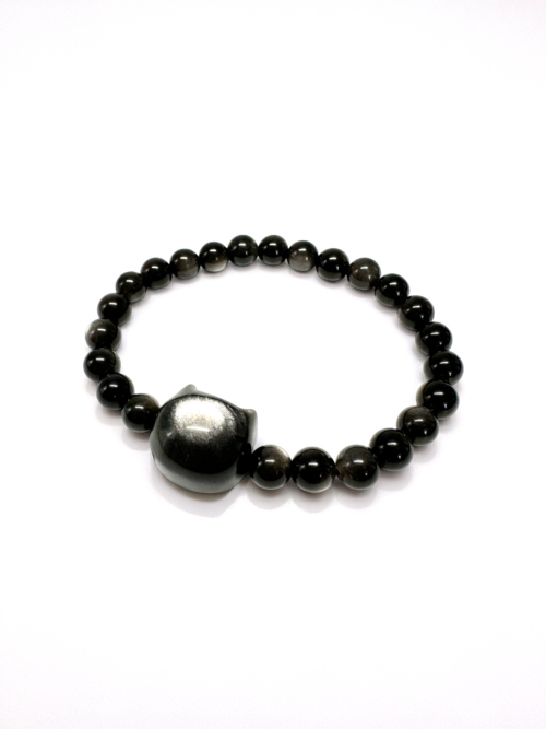 貓貓銀曜石 Silver Obsidian 手鏈