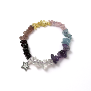 白水晶 Clear Quartz +對應七輪水晶手鏈
