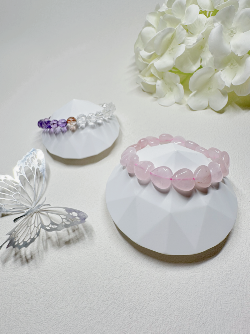 粉晶 (心形) Rose Quartz 手鏈