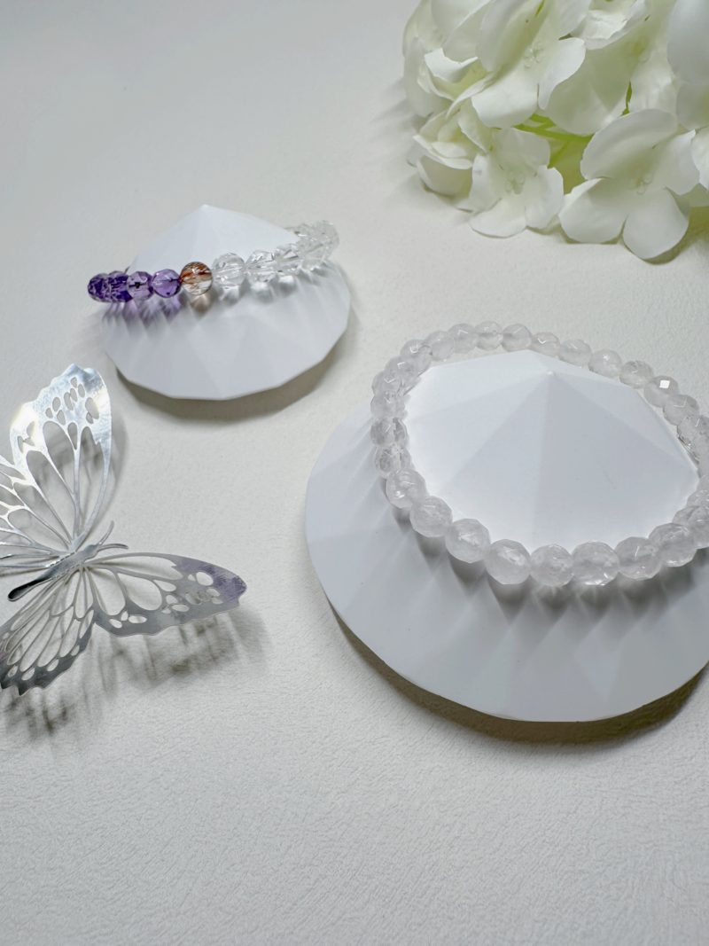 白水晶 (鑽石面切割) Clear Quartz 手鏈