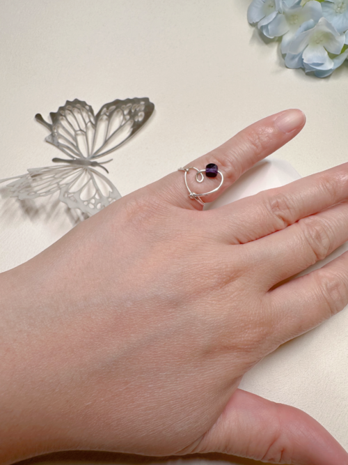 紫水晶 Amethyst 心形介指